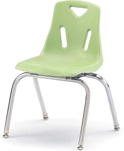 Berries Jonti-Craft 8146JC6130 Stacking Chairs with Chrome-Plated Legs, 16" Height, Key Lime, Pack of 6