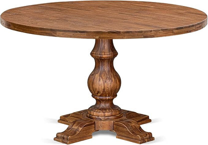 I5DA5-50N-26 5-Pc Kitchen Table Set Contain a Wooden Table and 4 Burgundy Polyester Fabric Upholstered Chairs with Button-Tufted Back, Antique Walnut