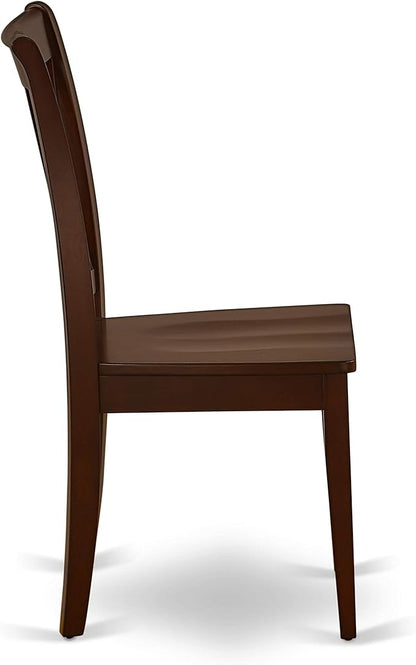 East West Furniture HBCL5-MAH-W 5 Piece Dining Room Furniture Set Includes a Round Kitchen Table with Pedestal and 4 Dining Chairs, 42x42 Inch, Mahogany