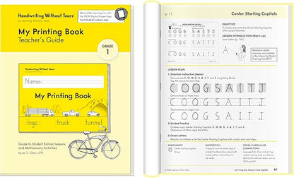 Handwriting Without Tears, 1st Grade Printing Bundle, Age 6+, 1st Grade+, Student Workbook, Writing Journal & Teacher's Guide, School & Home, Language Arts, Tutoring, Tiny Pencils, Desk Strip