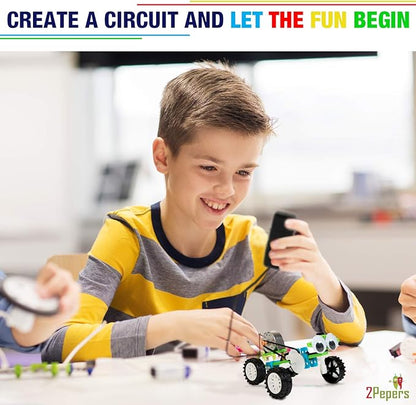 Electric Motor Robotic Science Kits for Kids (4-in-1), DIY STEM Toys Kids Science Experiment Kits,Building Educational Robotics Kit for Boys and Girls,Circuit Engineering Science Project Kits