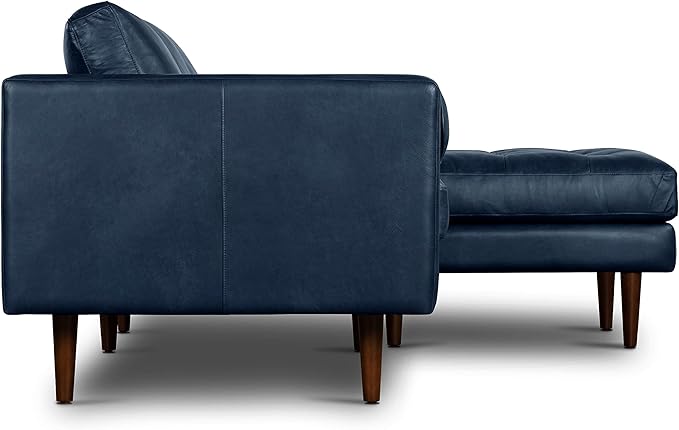 POLY & BARK Napa Furniture, Right Facing Sectional Sofa, Midnight Blue