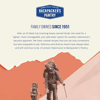 Backpacker's Pantry Three Cheese Mac & Cheese - Freeze Dried Backpacking & Camping Food - Emergency Food - 24 Grams of Protein, Vegetarian