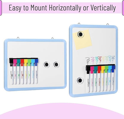 Mr. Pen- Dry Erase Board, 12.5" x 9.5" with 8 Markers and 2 Magnets, White Board, Magnetic, Small