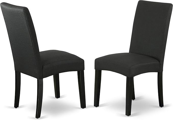 East West Furniture X697DR124-5 5 Piece Dining Room Furniture Set Includes a Rectangle Dining Table with X-Legs and 4 Black Color Linen Fabric Upholstered Chairs, 40x72 Inch, Multi-Color
