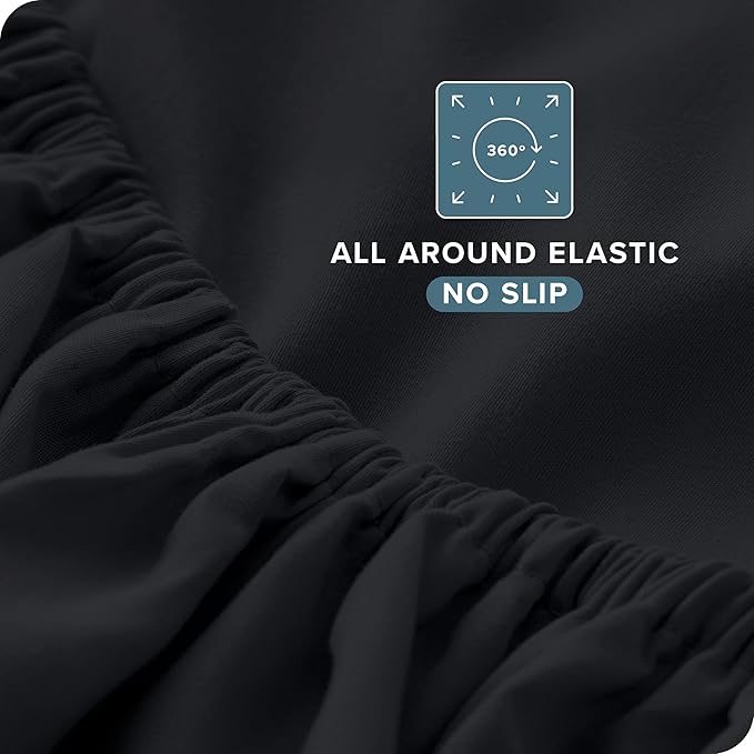 Bare Home California King Sheet Set - 1800 Ultra-Soft Microfiber Cal King Bed Sheets - Double Brushed - Deep Pockets - Easy Fit - 4 Piece Set - Bed Sheets (California King, Black)