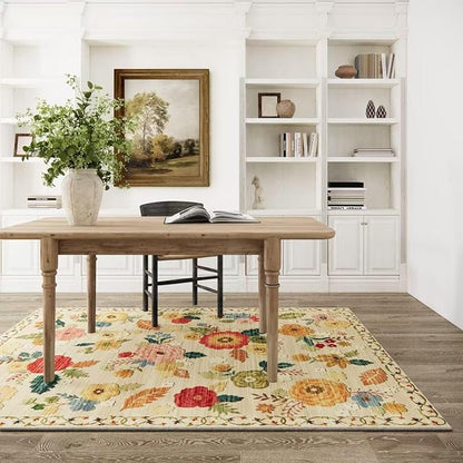 3x5 Washable Area Rugs for Bedroom: Entry Throw Rug Stain Resistant Distressed Boho Rug Non Slip Low Pile Small Carpet for Bedroom Kitchen Entryway Living Room Bedside Office Entrance