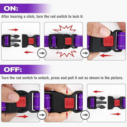 Joytale Martingale Collar for Dogs, Reflective Heavy Duty for Safety, Quick Release Buckle, Adjustable Nylon Collars for Large Dogs Walking Training, Purple,L