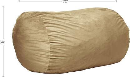Sofa Sack Bean Bag Chair Cover, 6-Feet, Camel