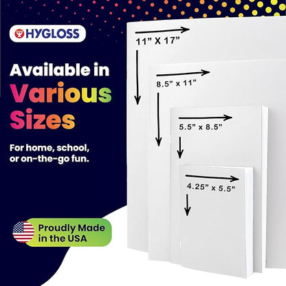 Hygloss Blank Books - Bulk 24 Pack – 4.25" x 5.5" A6 White Paperback Blank Books for Kids to Write Stories, Doodle, Arts & Crafts – Plain Drawing Sketchbook, Unlined Journal, Notebook Without Lines