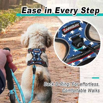 BARKBAY Dog Harness No Pull for Small Dogs - Adjustable, Reflective, Comfortable, No Choke, Heavy-Duty - Perfect for Outdoor Training, Walking, and Hiking - Strong & Durable - XS & Star