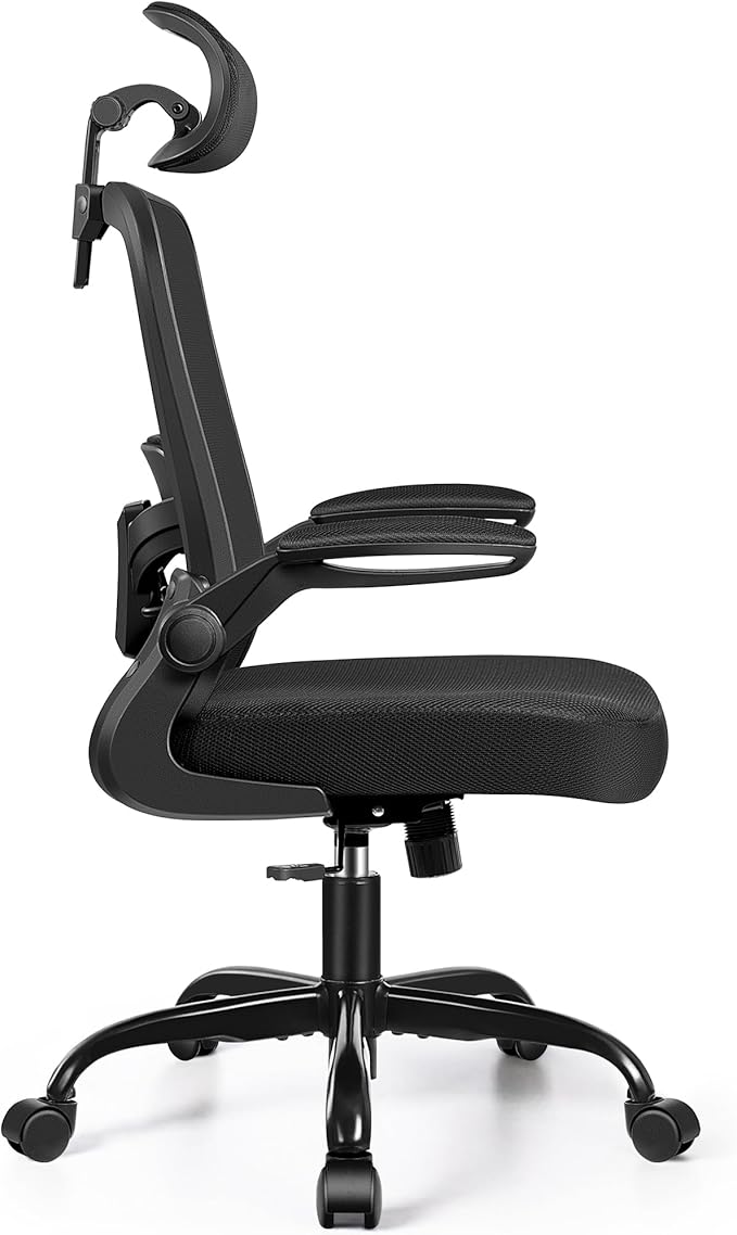 FelixKing Ergonomic Office Chair, Headrest Desk Chair with Adjustable Lumbar Support, Home Office Swivel Task Chair with High Back and Armrest, Adjustable Height Gaming Chair(Black)