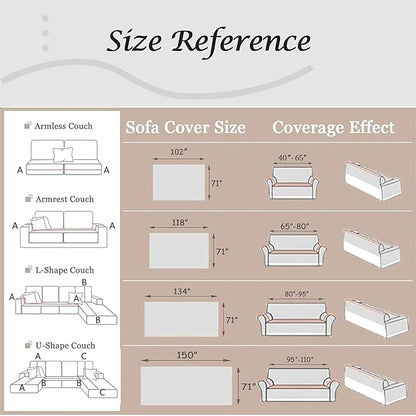 Couch Cover for Dogs Washable Sofa Cover, Sectional Couch Covers, Sofa Covers for 2 Cushion Couch, Non Slip Stripe Sofa Slipcovers Furniture Protector, Couch Protector from Cat Claws, Light,71''x150''