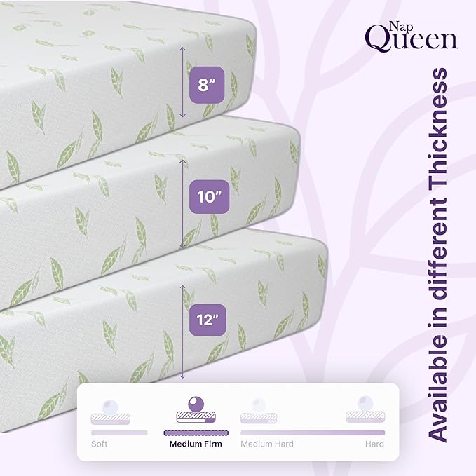 NapQueen Twin Size, 6 Inch Anula Green Tea Infused Memory Foam Mattress, Bed in a Box, CertiPUR-US Certified