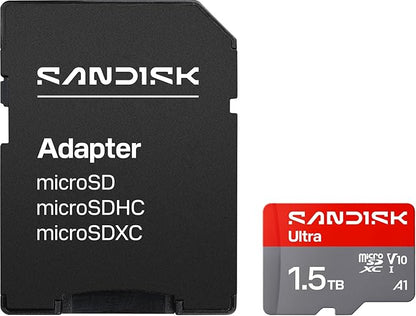 SANDISK 1.5TB Ultra microSD UHS-I Card - Up to 195MB/s Read Speed, Full HD Video, V10, U1, C10, A1 - SDSQUJQ-1T50-GZ6MA