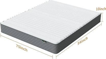 Mattress Double Mattress, 10 Inch Hybrid Memory Foam Firm Full Size Mattres with Hybrid Full Bed Matress in a Box Pressure Relief & Supportive Full Size Mattresses