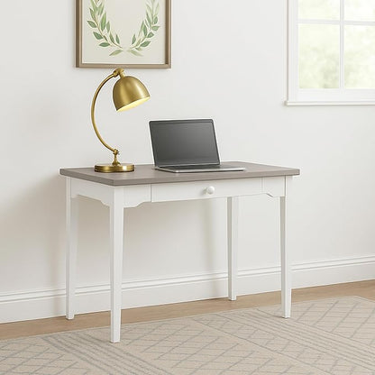 Hillsdale Furniture Clarion, Gray Wood Top/Sea White Base Desk/Table, Distressed