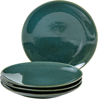 UNICASA Cremic Dessert Plates Set of 4-8 Inch Ceramic Dinner Plates Dinnerware Oven Microwave Safe for Salad, Scratch Resistant, Kitchen Serving Dish, Olive