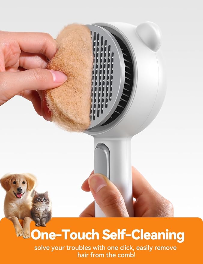 FEELNEEDY Cat Steam Brush, Brushes for Indoor Cats with Release Button, Dual Speed Spray USB Rechargeable Grooming Supplies, Cat Brush for Shedding Suitable for All Long-haired and Short-haired Pets