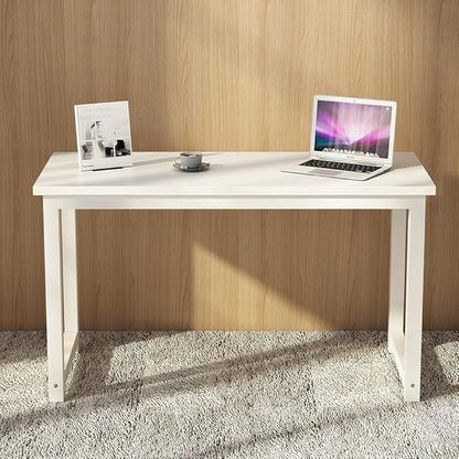 Tribesigns Modern Simple Computer Desk, 47 inch Office Desk Computer Table, Study Writing Study Desk for Home Office, White