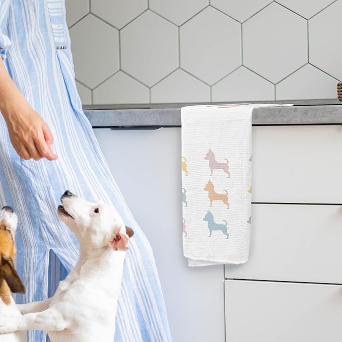 Chihuahua Kitchen Hand Towels - Tea Towels, Gifts for Women, Decor, Dog Mom Decorative Bathroom Towels, 1624 Inches