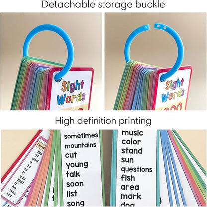 Lachilly 1000 Sight Words Flashcards, Dolch Words List Flash Cards, High Frequency Word Lists, ESL Teaching Materials, Vocabulary Building, Essential Teacher Teaching Aids for Primary School