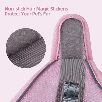 Sparkly Dog Harness Small Sized and Leash Set for Small Dogs Cats,Pink S Puppy Harness, Step in Soft Dog Reflective Vest, Breathable Mesh Pet Harness. (Pink, S)