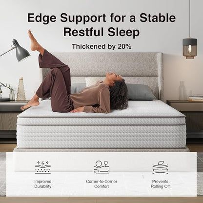 Novilla Full Size Mattress, 12 Inch Full Mattresses in a Box with Smarts™ Pocket Coil for Pressure Relief, Medium Firm Foam and Spring Hybrid Colchones with CertiPUR-US Certified