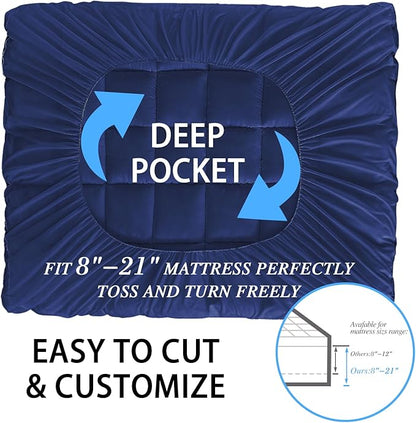 CYMULA Twin XL Mattress Topper - Soft Cooling Mattress Pad for College Dorm Room Essentials - Extra Thick Long Protector Cover for Back Pain, Single Bed Topper Pillow Top with 8''-21'' Deep Pocket