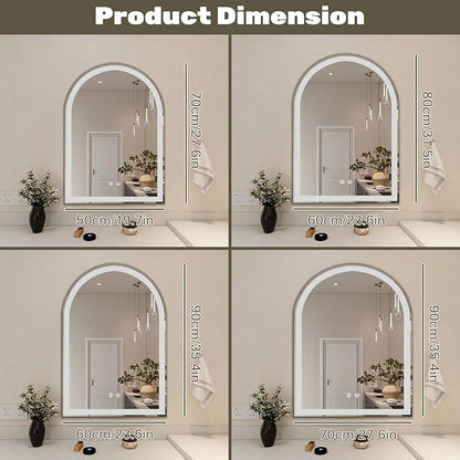 Simple Deluxe 28x36 inch Arched Mirror for Bathroom Vanity Mirror or Wall Decor, Arch Mirror Brushed Metal Frame, Wall Mounted Mirror for Bathroom LivingRoom Bedroom Entryway(28''×36'')