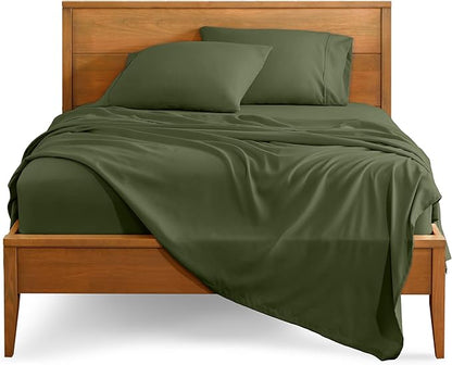 Bare Home King Sheet Set - Luxury 1800 Ultra-Soft Microfiber King Bed Sheets - Double Brushed - Deep Pockets - Easy Fit - 4 Piece Set - Bedding Sheets & Pillowcases (King, Cypress)