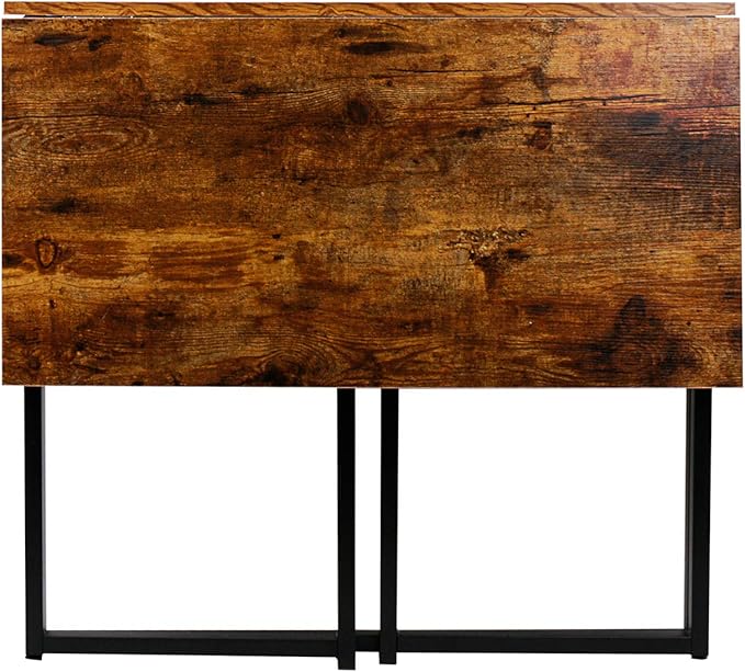 Leopard Outdoor Products Folding Computer Desk for Small Spaces, Space-Saving Home Office, Foldable Laptop Table, Writing Desk, Compact Study Reading Table (Rustic Brown)