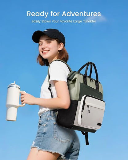 LOVEVOOK Laptop Backpack for Women, 15.6 Inch Travel Backpack for Work College Business, Water Resistant Teacher Nurse Bag with Large Capacity, School Bookbag Bags Cute Daypack for Woman Girls