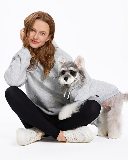 XPUDAC Matching Hoodie for Dogs and Humans Womens Hoodie Oversized Fleece Sweatshirts Long Sleeve Sweaters Pullover Fall Winter Clothes with Pocket, Grey, XX-Large