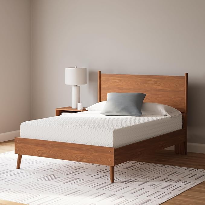 Signature Design by Ashley Full Size Chime 10 Inch Medium Firm Memory Foam Mattresswith Green Tea & Charcoal Gel for Pressure Relief, Fiberglass Free, Mattress In A Box