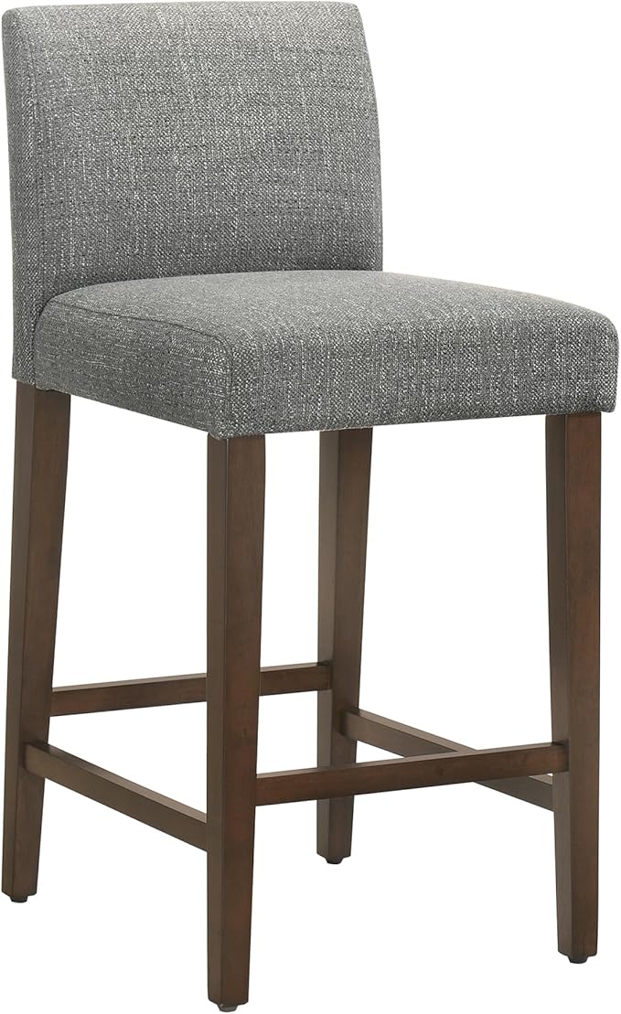 CHITA Counter Height Bar Stools Set of 3, 27" H Seat Height Upholstered Barstools, Fabric in Fog Grey