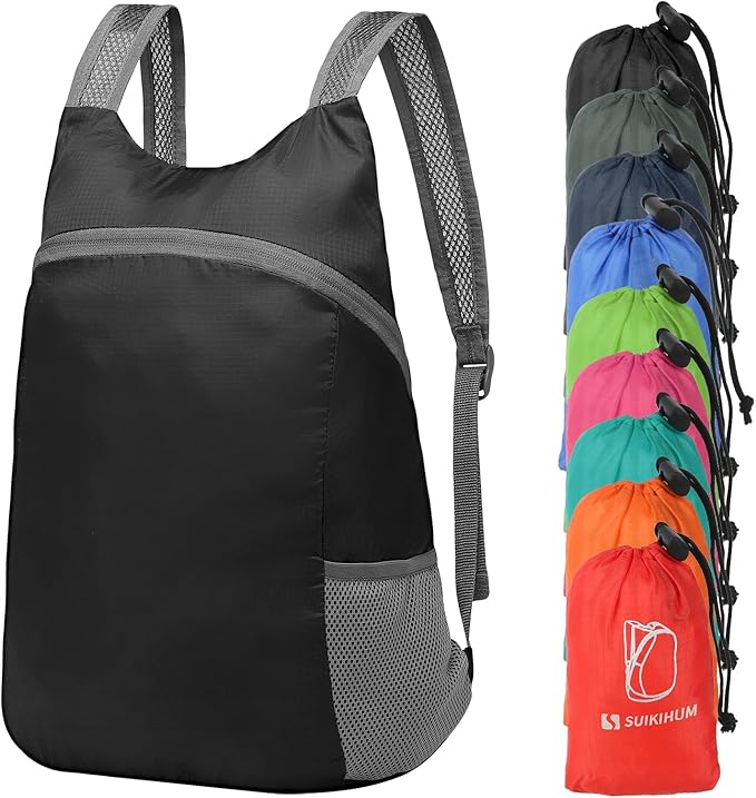 20L Ultra Hiking-Daypack Lightweight Foldable Travel Packable Backpack for Camping Cycling Outdoor,black