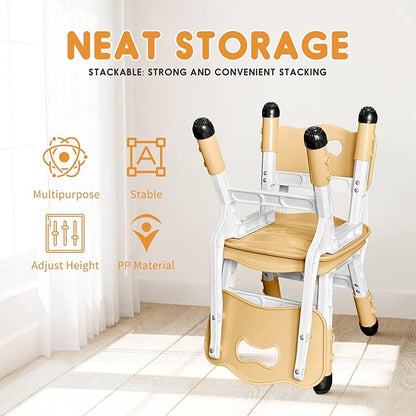 Kids Chair Adjustable Height Children Chairs Suitable for Children Age 2-8 with Foot Covers for Home Classroom Kindergarten and Children's venues Two-Pack