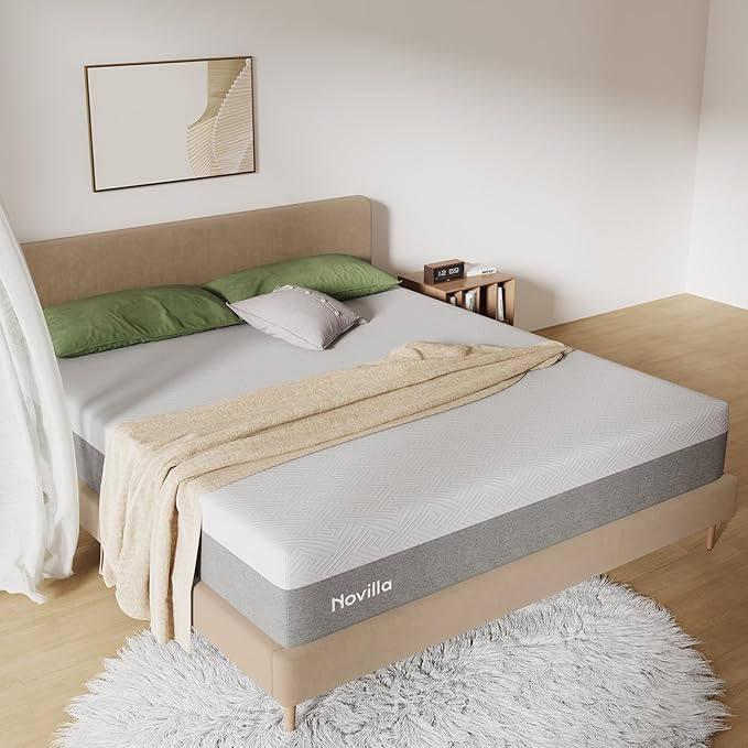 Novilla King Mattress, 10 Inch Gel Memory Foam King Size Mattress for Cool Night & Pressure Relief, Medium Plush Bed, Bliss