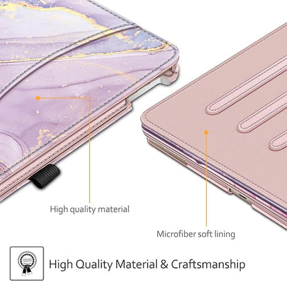 Fintie Multi-Angle Case, 2017/2015 iPad Pro 12.9 inch (Old Model) 1st & 2nd Gen Case - [Corner Protection] Folio Stand Cover with Pencil Holder & Pocket, Auto Wake/Sleep, Dreamy Marble
