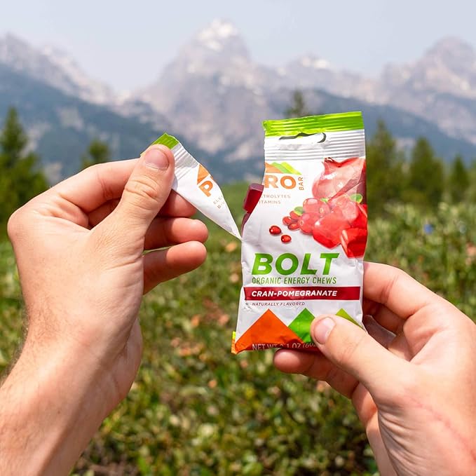 PROBAR - BOLT Organic Energy Chews, Cranberry Pomegranate, Non-GMO, Gluten-Free, USDA Certified Organic, Healthy, Natural Energy, Fast Fuel Gummies with Vitamins B & C (12 Count)