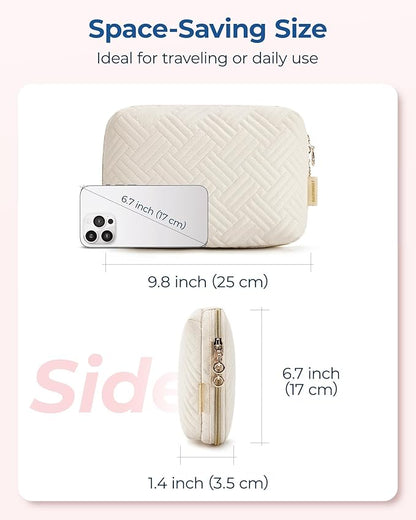 BAGSMART Electronics Organizer Case - Travel Accessories for Women, Cord Organizer for Phone, SD Card, Beige
