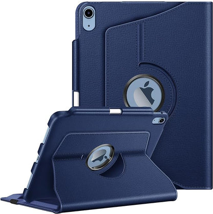 Fintie Rotating Case for iPad (A16) 11th Generation 11 Inch (2025), iPad 10th Generation 10.9 Inch (2022) - [Built-in Pencil Holder] 360 Degree Rotating Protective Stand Cover, Navy