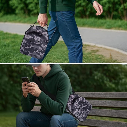 Camo Hat Case for Baseball Caps, Crush-Proof Hard Shell Travel Hat Storage Organizer for 6-7 Caps, Breathable Cap Carrier with Airflow Eyelets for Closet & Travel, Water-Resistant 1680D Oxford