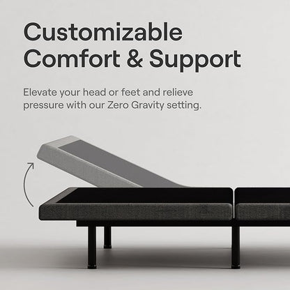 Nectar Full Adjustable Base and 12” Mattress (New Version) - Head & Foot Incline - Medium Firm Memory Foam - Cooling Top Layer - 3 Massage Settings - 365-Night Mattress Trial & Forever Warranty