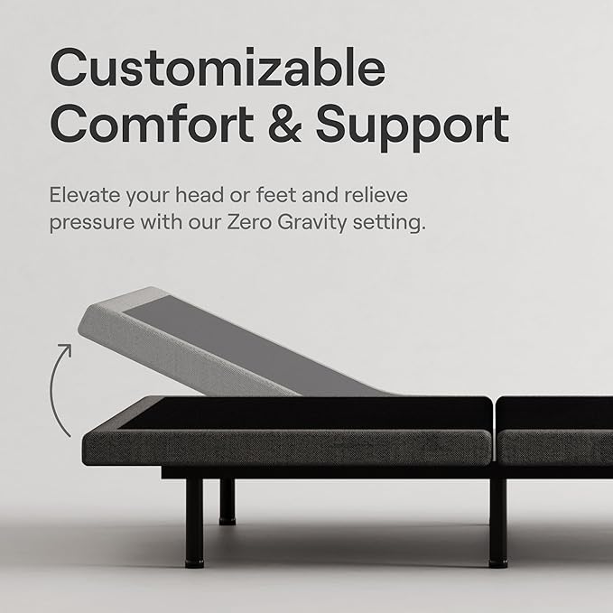 Nectar Premier Full Adjustable Base & 13” Mattress (New Version) - Head & Foot Incline - Medium Firm Memory Foam - Cooling Upgrade - 3 Massage Settings - 365-Night Mattress Trial & Forever Warranty