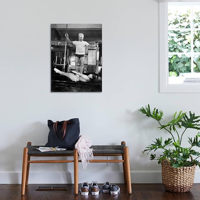 ART.COM Wall Premium Photographic Print Opera Singer Roberta Peters Balancing Her Trainer, Joseph Pilates, on Her Operatic Breadbasket by Michael Rougier, 24" x 32"