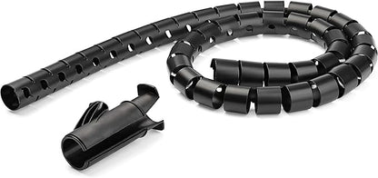 StarTech.com 1.5m (4.9ft) Cable Management Sleeve - Spiral - 1.8" (45mm) Diameter - W/Cable Loading Tool (CMSCOILED3), Black