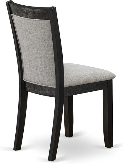 East West Furniture X627MZ606-9 9 Piece Modern Dining Table Set Includes a Rectangle Dining Room Table with X-Legs and 8 Shitake Linen Fabric Upholstered Chairs, 40x72 Inch, Multi-Color