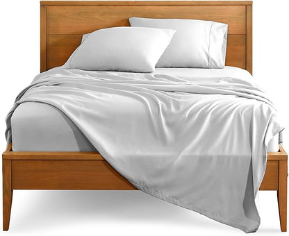 Bare Home Queen Sheet Set - Luxury 1800 Ultra-Soft Microfiber - Double Brushed - Deep Pockets - Easy Fit - 4 Piece Set - Bedding Sheets & Pillowcases (Queen, Cloud Grey)